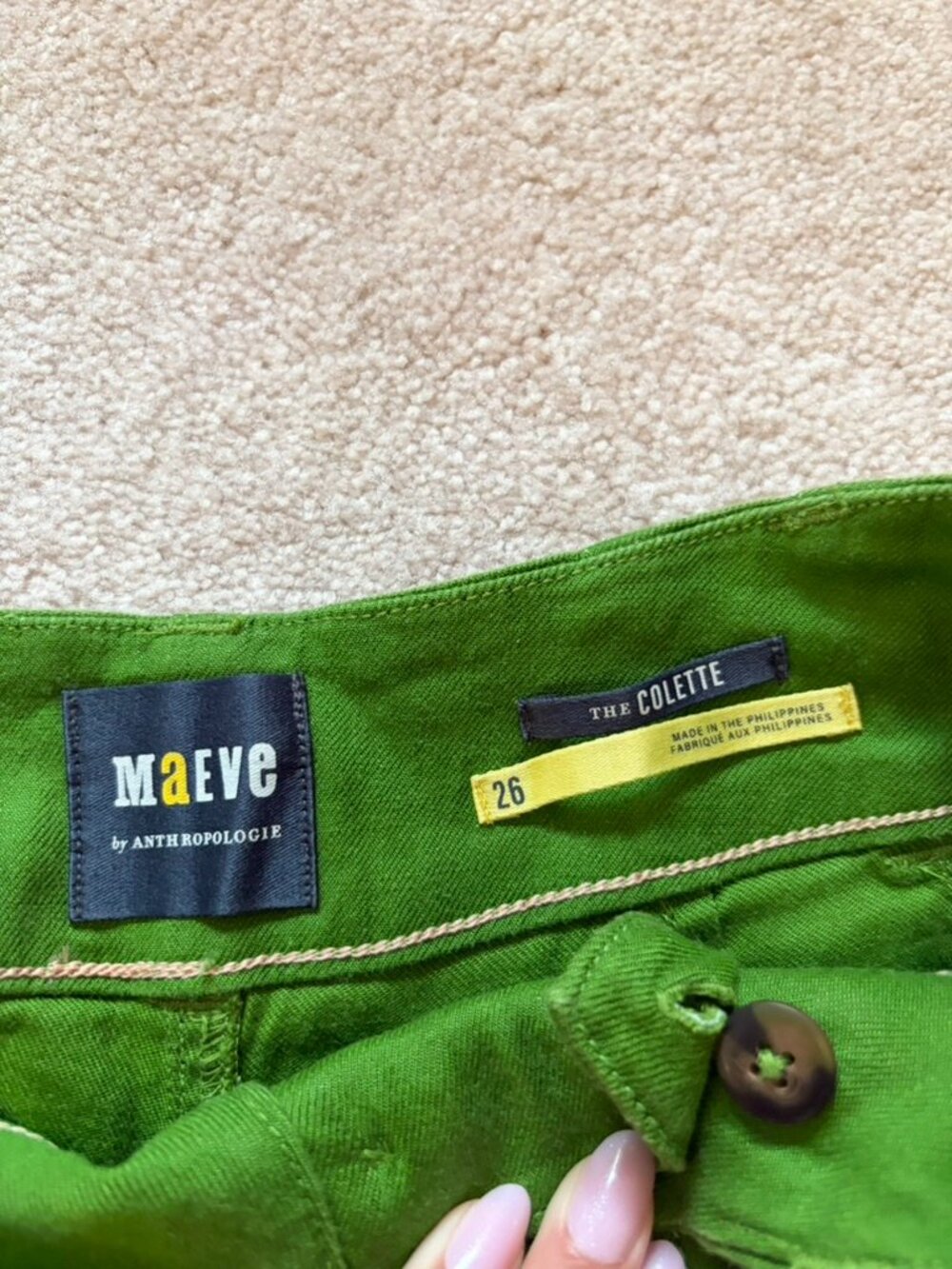 Maeve by Anthropologie The Colette Wide-Leg Pants | Size 26 | Kelly Green - Picture 5 of 7